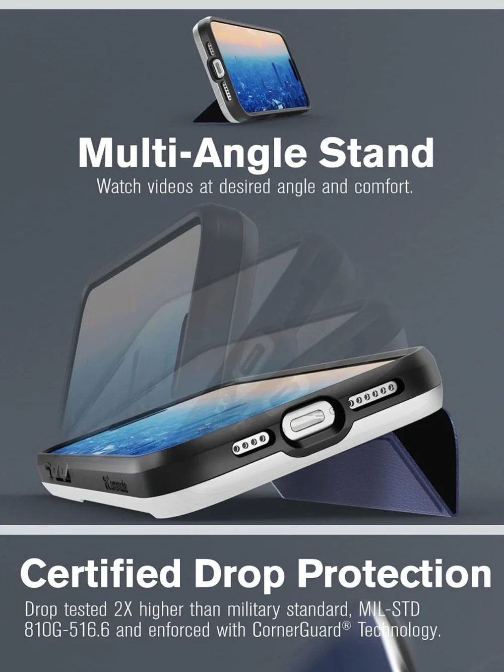 iPhone 16 Pro Max Wallet Case Military Grade Drop Protection Flip Leather Cover